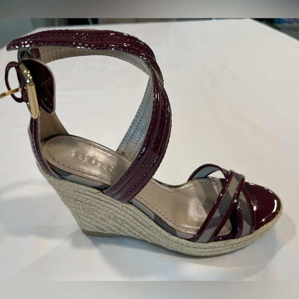 Burberry | Nova Check Espadrilles | 37 | Burgundy - Picture 7 of 11